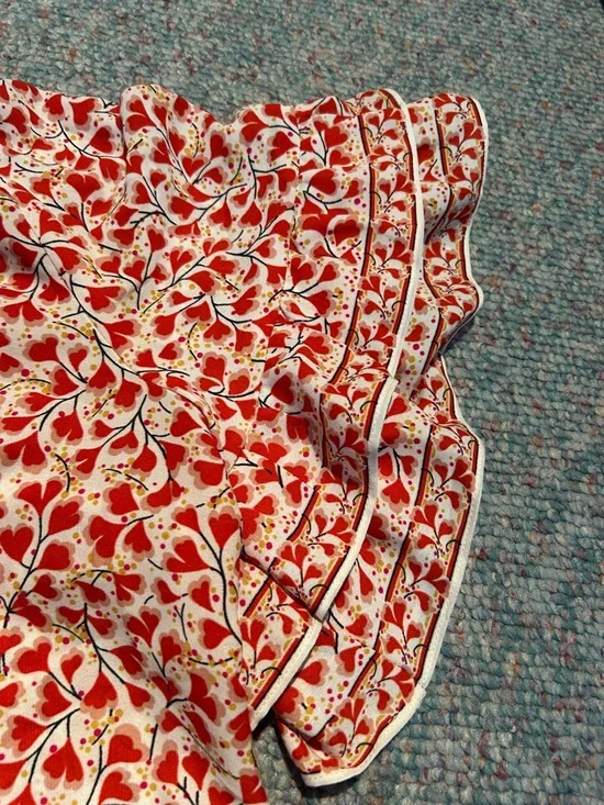 Max Studio Red Floral Tie-Neck Flutter Sleeve Blouse - Picture 8 of 9